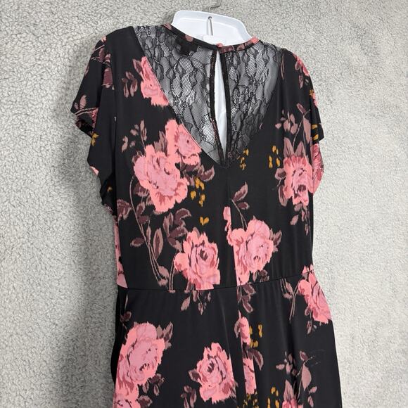 Torrid Midi Dress Woman Floral Studio Knit Stretch Tiered Pockets size Large - Picture 6 of 14